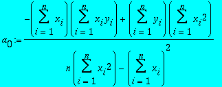 a[0] := (-sum(x[i],i = 1 .. n)*sum(x[i]*y[i],i = 1 ...